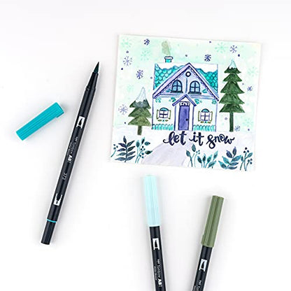 Tombow 56227 Dual Brush Pen Art Markers, Wonderland, 6-Pack. Blendable, Brush and Fine Tip Markers, Portrait, 1 Count (Pack of 6)
