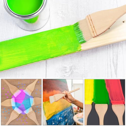 Artist's Choice Hake Paint Brush Set - Pack of 6 Flat Hake Brushes (3 inch), Crafted with Premium Goat Hair Bristles, Ideal for Watercolor, Wash, Ceramic and Pottery Painting - size: 6 Pack (3 inch)