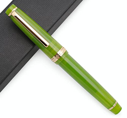 JINHAO 82 Fountain Pen with Gold Clip (F Nib 0.5mm, Transparent Avocado Green) - color: Transparent Avocado Green