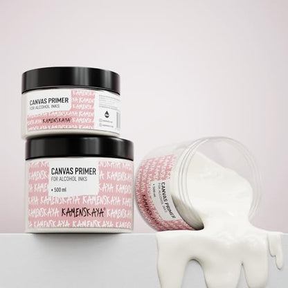 KAMENSKAYA White Acrylic Gesso Primer for Alcohol Ink Painting on Canvases,16.9 fl oz (500 ml) - color: White, size: 16.9 Fl Oz (Pack of 1)