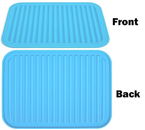 VERSAINSECT 12" Environmental Silicone Mats, Premium Quality Insulated Flexible Durable Non Slip Coasters Hot Pads Hot Dishes, Pots Pans - Waterproof Trivet mat, Tableware Pad, Hygienic Safety, Black - color: Blue