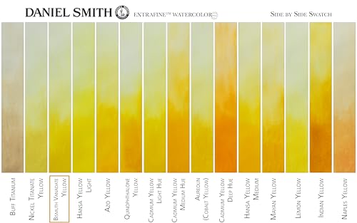 Daniel Smith Extra Fine Watercolor Paint, 15ml Tube, Bismuth Vanadate Yellow, 284600154 - color: Bismuth Vanadate Yellow
