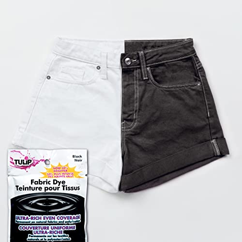 Tulip Permanent Fabric Dye Powder, Hot Dye Method for Vibrancy, Long-Lasting Color, Black