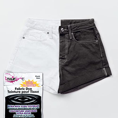 Tulip Permanent Fabric Dye Powder, Hot Dye Method for Vibrancy, Long-Lasting Color, Black