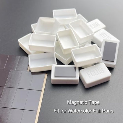 FCLUB Metal Watercolor Palette Empty with 20 Full Pans and Magnetic Strips | Lightweight Paint Tray Palettes, With 3ml Pans and 3M Magnetic Squares, DIY Art Palettes, Paint Holder, Painting Palette - color: Wheat Field, size: Pack of 20 Full Pans