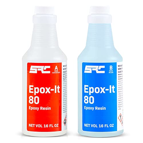 SPRESIN Epox-It 80 Clear Epoxy Resin Kit 32 Oz (16 Oz Part A + 16 Oz Part B) for Beginners and Experts, Coating, Bar Top, Countertop, Tabletop- Crystal Clear Formula for Jewelry Art, Laminating - size: 32 oz