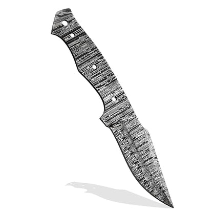 Custom Hand Forged Damascus Steel Blank Blade Knife Making Kit Leather sheath, Pins, Scales, Damascus Blade Billet Knife Making Supply (BK-G) - color: BK-G