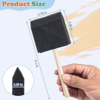 6 Pcs Foam Paint Brushes, 3 Inch Sponge Brushes | for Painting Varnishes, Staining, DIY Craft Projects, Finishing
