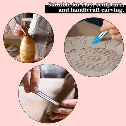 15PCS Silicone Clay Sculpting Tool, Pottery Tools Modeling Dotting Tool Resin Stippling Embossing Tools for DIY Crafts, Modeling, Nail, Painting, Embossing, Sculpting Pottery