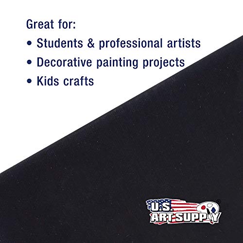 U.S. Art Supply 12 X 12 Inch Black Art Canvas Board Panels 6 Pack - 8 Ounce Heavyweight Cotton Acid Free Canvases for Painting Acrylics and Watercolor (1 Case of 6 Single Canvas Painting Panels) - size: 12" x 12"