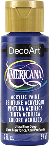 DecoArt DA100-3 Americana Acrylic Paint, 2-Ounce, Ultra Blue Deep - color: Ultra Blue Deep, size: 2 Fl Oz (Pack of 1)