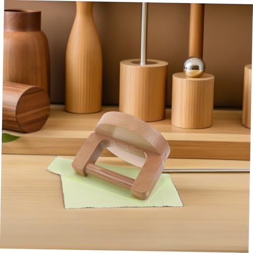 KHBUAB Beech Wood Printmaking Baren Round Ergonomic Handle and Cleaning Cloth, Wooden Lino Printing Press Tool for Beginner and Professional Block Printing Artists