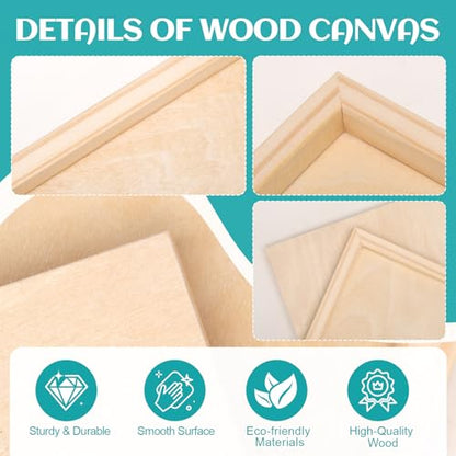 ESRICH 8x8 Inch Wood Panels, 2 Pack Square Craft Wood Canvas Boards, Blank Unfinished Wooden Art Board for DIY Art Creations Such as Painting, Acrylic Pouring, Resin, Burning, Collage, etc. - size: 8IN-2Pack