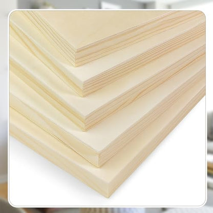 8 Pack Wood Canvas 10x14 Inch Wood Panels Smooth& Textured Pine Wood Boards for Oil Watercolor Art DIY Cratfs by Artists & Hobbyists - size: 10*14in
