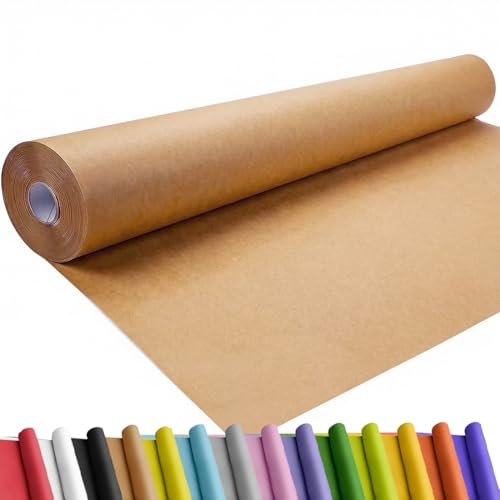 SMART&CASUAL 36" x 1,500" (125') Brown Kraft Craft Paper Roll for Gift Wrapping Bulletin Board Bouquet Flower Art Packing Parcel Table Covering 70GSM 50LB (Brown, 36" x 125') - color: Brown, size: 36" x 1,500" ( 125ft )