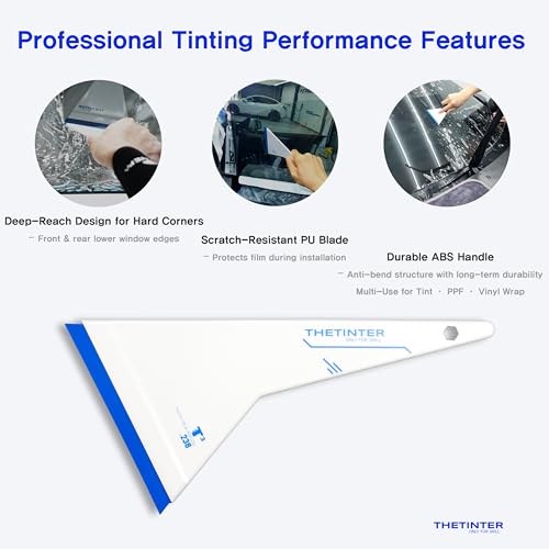 Window Tint Squeegee Kit – Professional Car Tinting Tools Set with PU Blade & ABS Handle, Scratch Free Squeegee for Window Tint, Vinyl Wrap, PPF & Auto Detailing
