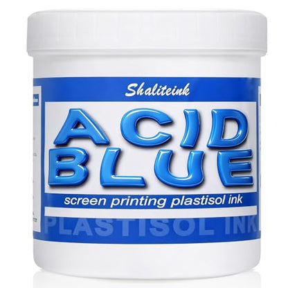 Shaliteink® Screen Printing Plastisol Ink Acid Blue - Highly Opaque Screen Printing Ink for Cotton, Polyester and Other Fabrics (16oz.) - color: Acid Blue, size: 16 fl oz