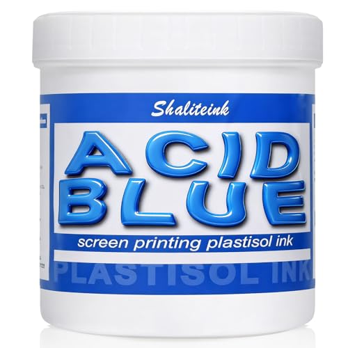 Shaliteink® Screen Printing Plastisol Ink Acid Blue - Highly Opaque Screen Printing Ink for Cotton, Polyester and Other Fabrics (16oz.) - color: Acid Blue, size: 16 fl oz