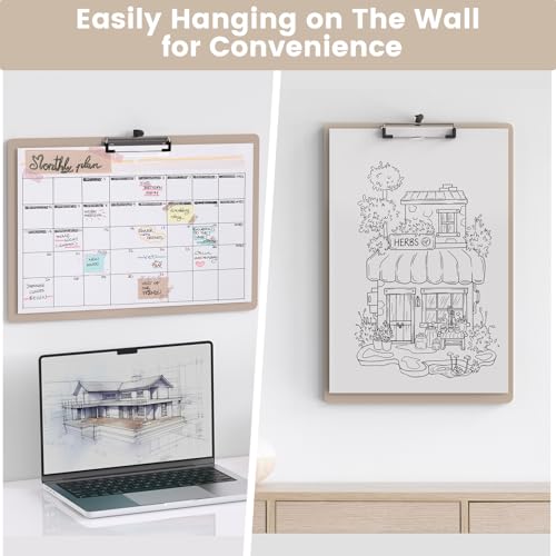 Extra Large 11x17 Clipboards, Landscape and Vertical Layout 2 Pack | Khaki Plastic Drawing Boards with Low Profile Clip. Suitable for Watercolor, Sketching, Painting. Art & Drafting Supply - color: Khaki