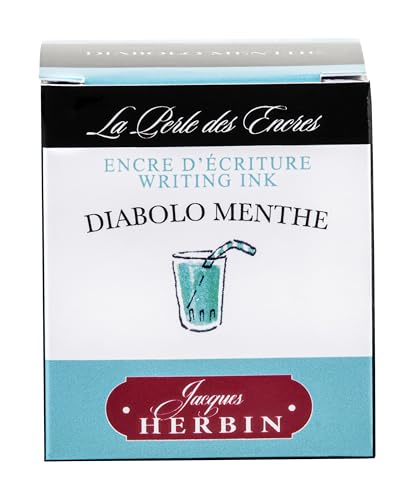J. Herbin Fountain Pen Ink - 30 ml Bottled - Diabolo Menthe (13033T) - color: Diabolo Menthe, size: 1 fl oz