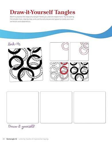 Zentangle 11: Lettering, Quotes, & Inspirational Sayings, Workbook Edition (Design Originals) 30 Original Tangles, Easy Practice Exercises and Techniques for Beginners, Beautiful Examples, and More
