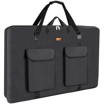 TreochtFUN Art Portfolio Case 24 X 36, Portfolio Bag Soft Water Resistant Fabric Carrying Case with Tote & Strap,A1 Folder for Artwork Storage for Large Poster Board Drawing Supplies (black) - size: 24 x 36