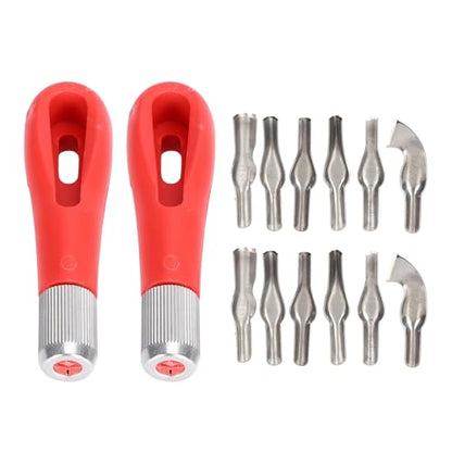 Aramox Wood Block Carving Knife, Plastic Stainless Steel with 12 Precision Blades for Detailed Woodcarving and Stamp Making, Ideal for Artists and Hobbyists