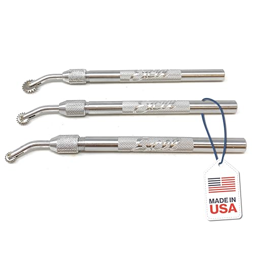 Excel Blades Pounce Wheel Set – Stainless Steel Fabric Tracing, Perforating, Cutting, Sewing, Quilting & Embossing Tool – Set of 3 Assorted Sizes – Made in USA - color: Pounce Wheel Set