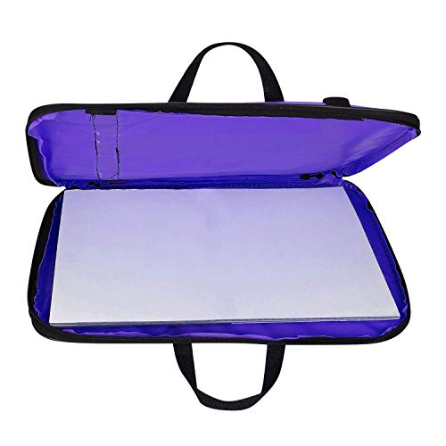 haozaikeji A3 Artist Portfolio Carry Case Bag Portable Waterproof Canvas Shoulder Bag Painting Pad Backpack for Sketching Painting Art Supplies with Shoulder Straps & Carry Handle - color: Purple