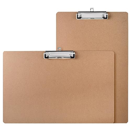 Jspupifip 2 Pack 11x17 Clipboards with Low Profile Clip, Extra Large Wood Clipboard Horizontal Art Drawing Board Vertical Wooden Clip Board Landscape Clipboard for Drawing Office School Supplies