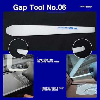 6-in-1 Window Tint Gap Tool Kit – Professional Narrow Gap Tint Finishing & Dust Removal Tools, POM Precision Squeegee Set for Car Window Tint, Vinyl Wrap & PPF