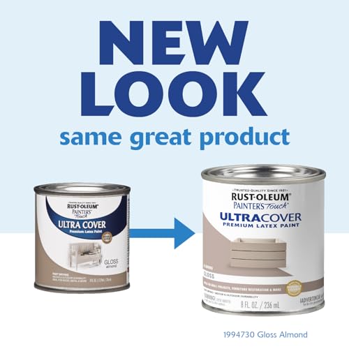 Rust-Oleum 1994730 Brush Painter's Touch Ultra-Cover Multi-Purpose Enamel Paint, 1/2 Pt Can, Gloss Almond 8 Fl Oz (Pack of 1) - color: Gloss Almond, size: 8 Fl Oz (Pack of 1)