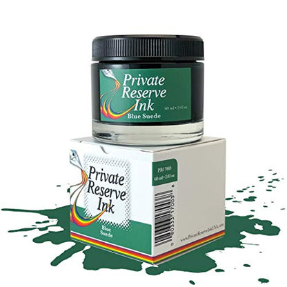 Private Reserve Premium Fountain Pen Ink, 60ml Bottle, Blue Suede | Premium fountain pen ink with smooth flow, rich color, and reliable everyday writing performance. - color: Blue Suede