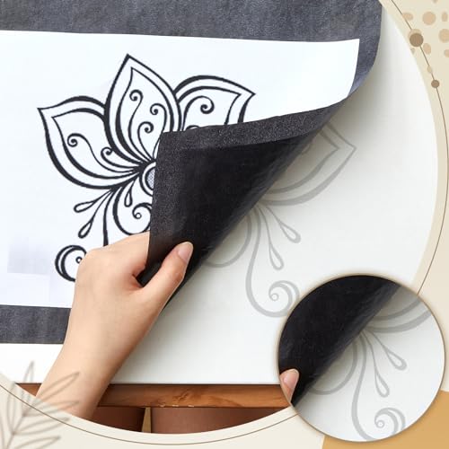 Dinifee 2 Sheets 23 ft Large Graphite Carbon Transfer Paper for Tracing Black Waxed Carbon Paper for Drawing Patterns on Wood Projects, Canvas Fabric and Crafts Supplies,1.6 ft Wide