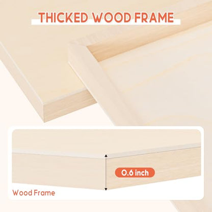 Unfinished Wood Canvas Panels for Painting, 8×10" Basswood Canvas- 1/2" Deep Cradle Board with Easel for Acrylic and Oil Painting, Pouring Art, Crafting - size: 8*10-1