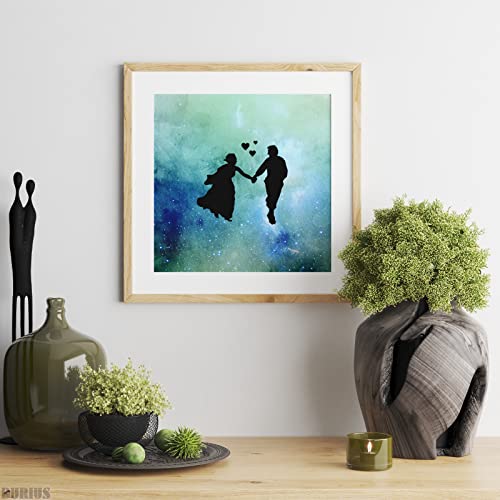 12 Pcs Large Silhouette Stencils for Painting on Wood and Canvas - Full-Size 11.6 x 8.2 in People, Couple and Family Drawing Templates with Figures and Reusable Designs for Wall Art and DIY Crafts