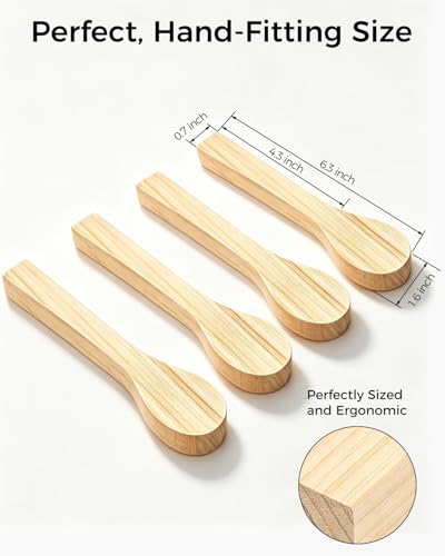 Basswood Spoon Carving Blanks 4-Pack: Unfinished Soft Wood Spoon Kit for Carving, Whittling, Crafting - Wooden Blocks DIY Craft Projects for Beginners & Professional Carvers - color: 4 PCS