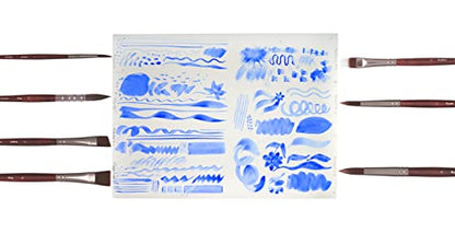 Professional Acrylic Paint Brushes Set (Synthetic 17Pcs) - Beginner/Artist Detail Paint Brushes for Watercolor, Gouache & Acrylic Painting - Ergonomic, Easy Great Flow Control, Snap - ZenART Verbena