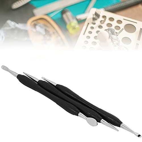 3PCs Carving Printing Tool Leather Craft Spoon Stylus Tool Set Kit Stationary Craft Collection Leather Carving Craft Kit