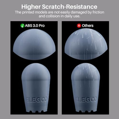 ELEGOO ABS-Like Resin 3.0 Pro, Higher Scratch-Resistance 3D Printing Photopolymer Resin, 405nm UV Resin for MSLA/DLP/LCD Printers Fast Curing High Precision Non-Brittle, Grey 2000g - color: Grey, size: L-2000g