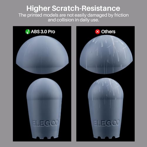 ELEGOO ABS-Like Resin 3.0 Pro, Higher Scratch-Resistance 3D Printing Photopolymer Resin, 405nm UV Resin for MSLA/DLP/LCD Printers Fast Curing High Precision Non-Brittle, Grey 3000g - color: Grey, size: XL-3000g