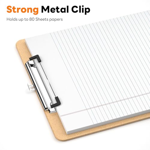 Piasoenc Wood Clipboards 25 Pack, 8.5 x 11 Letter Size Clip Board | 3mm Thick MDF, 9 x 12.5 in Size for Classroom, Teachers, Student, Back to School, School & Office Supplies