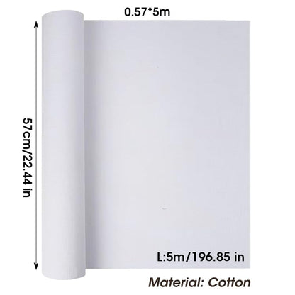Cotton Canvas Roll, Cotton Canvas Roll for Painting Primed Multicolor 0.57x5M(White Cotton) - color: White Cotton