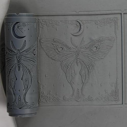 Luna Moth Clay Texture Roller 4" for Polymer Clay - color: Luna Moth Roller