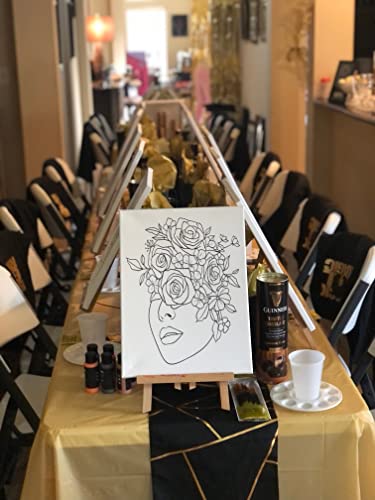 Essenburg Pre Drawn Canvas PICASSO 2 Paint Kit | Adult & Teen Sip and Paint Party Favor | DIY Date Night Couple Activity (S 8x10 CANVAS ONLY) - size: 14"L x 11"W
