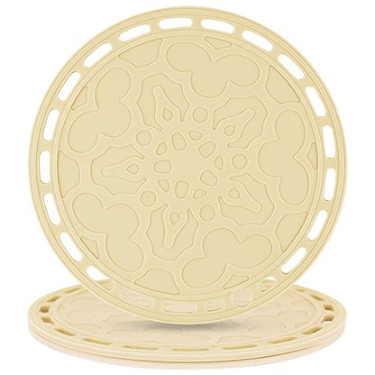 Beige Silicone Trivets Mats Big Round Silicone Pot Holder Hot Pads and Trivets for Hot Dishes and Hot Pots, Hot Mats for Countertops, Tables, Spoon Rest Small Place Mats Set of 3 - color: G: Beige