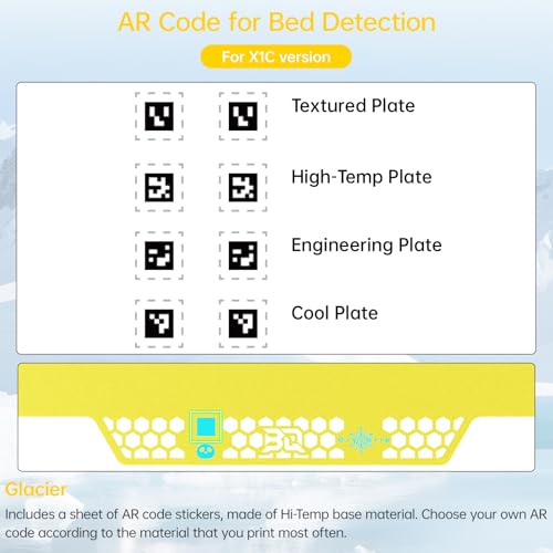 BIGTREETECH BIQU CryoGrip Pro Glacier-Yellow 257x257MM for Bambu-Lab P1P/P1S/P2S/X1C/X2D/X1E/A1 3D Printers Panda Build Plate Double Sided Upgrade Removable Surface Platform - style: Glacier-Yellow(P1P/P1S/P2S/X1C/X2D/X1E/A1)