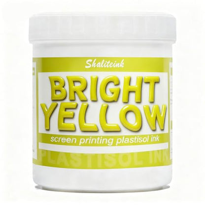 Shaliteink® Screen Printing Plastisol Ink Bright Yellow - Highly Opaque Screen Printing Ink for Cotton, Polyester and Other Fabrics (8oz.) - color: Bright Yellow, size: 8 fl oz