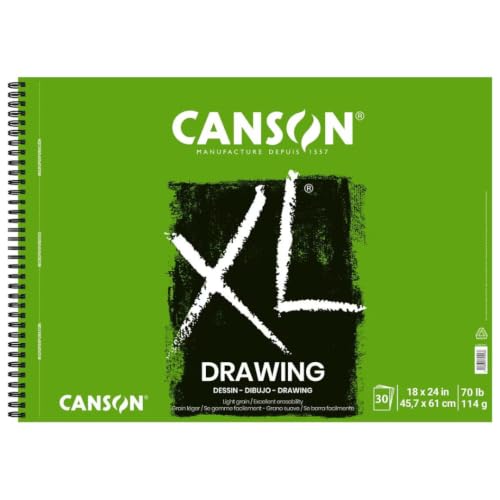 Canson XL Series Drawing Pad, 18" x 24", 30 Sheets/Pad, 12 Count | White, 70 lb. (114gsm), Wire Top Bound, Great for Colored Pencil, Graphite, Charcoal, Pastel, and Pen/Ink, 360 Sheets Total - size: 18x24 (12-Pack)