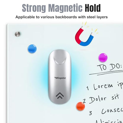 Wingwise Dry Erase Eraser, Magnetic White Board Eraser for Glass Whiteboards, Comfortable Grip, Strong Magnet, 4-Pack, Silver - color: 4-pack/ Silver